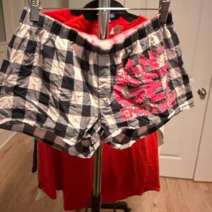 2010 vintage PINK Checkered Black and White Shorts